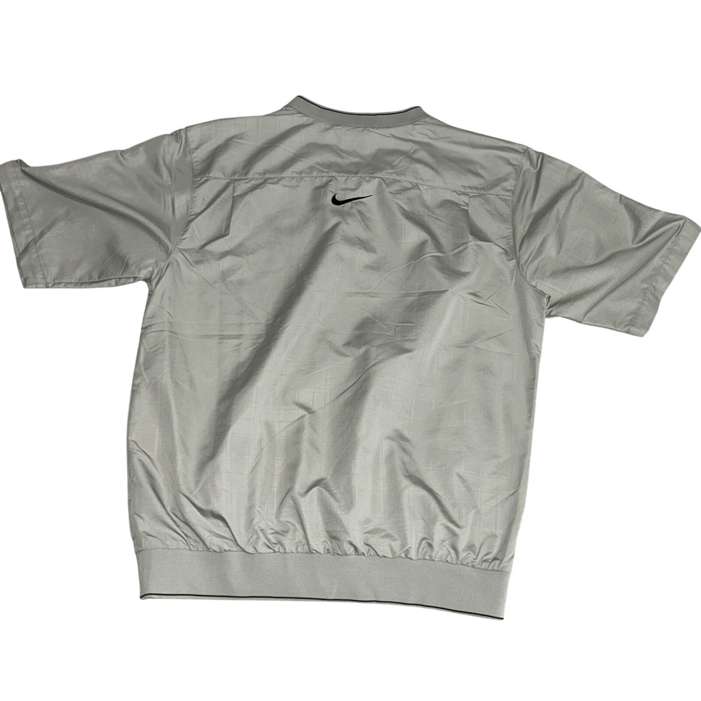 Nike Golf Windbreaker Pullover Size Medium Gray Plaid Short Sleeve Mens Nike - Picture 2 of 12
